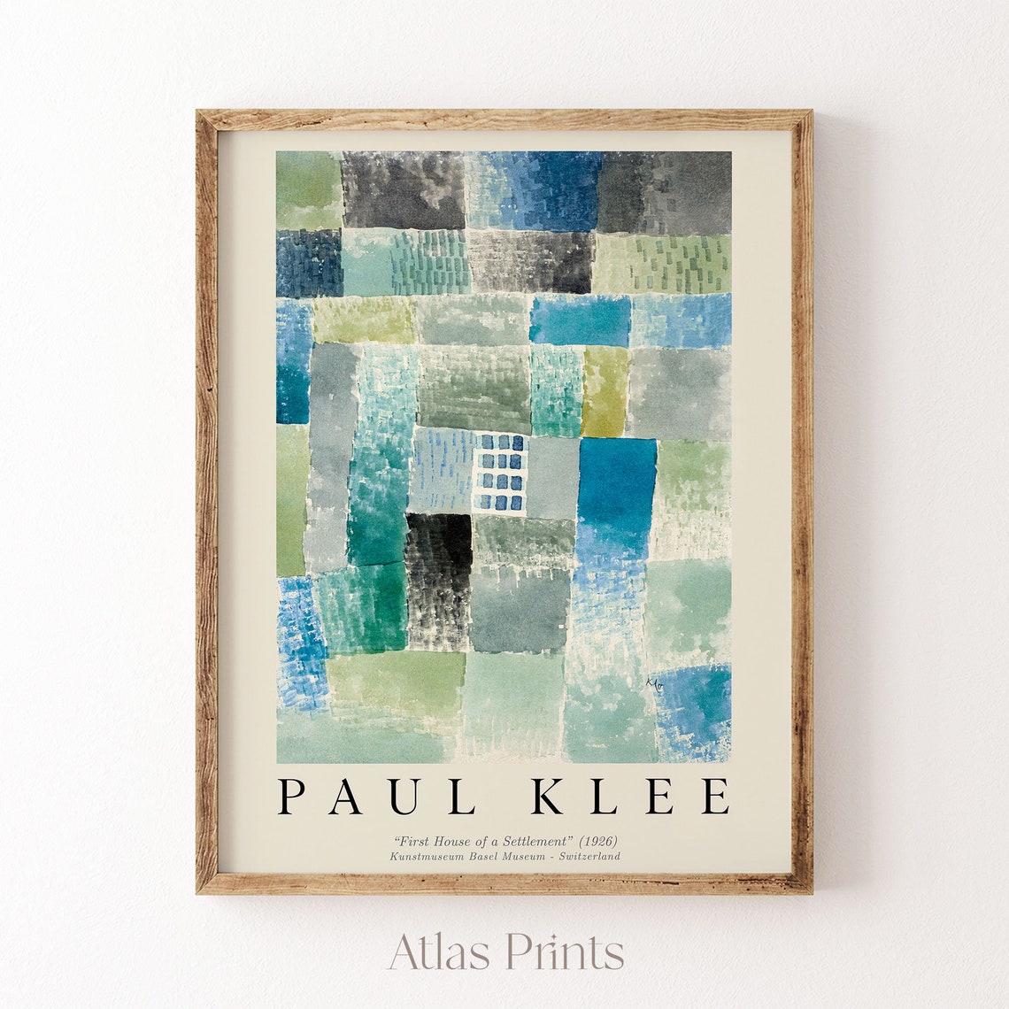 Paul Klee First House of a Settlement 1926 Blue Grid Abstract Poster