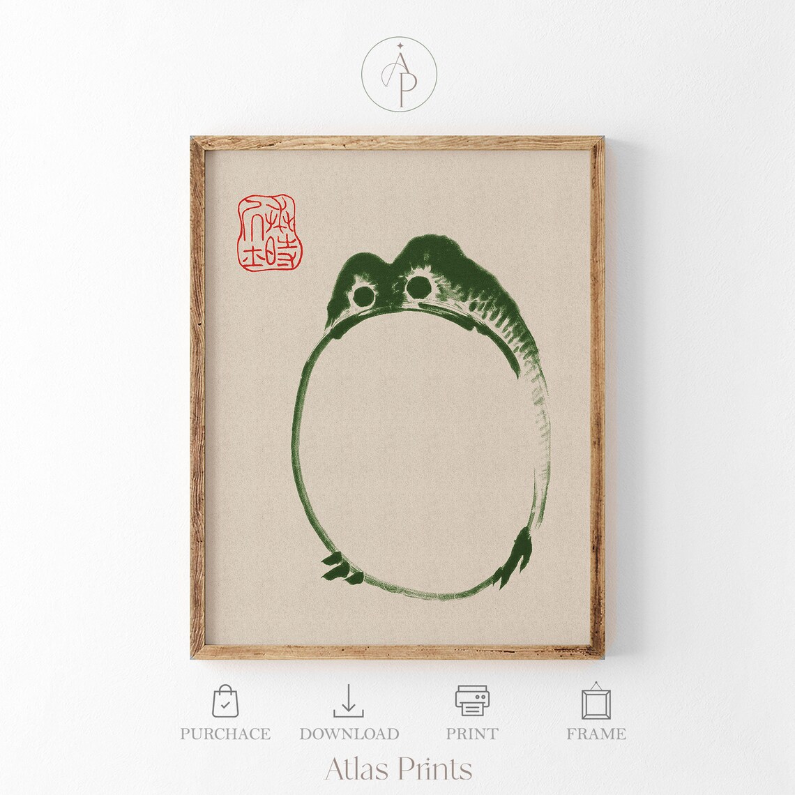 Matsumoto Hoji Frog Vintage Japanese Woodblock Minimalist Zen Poster - Image 5