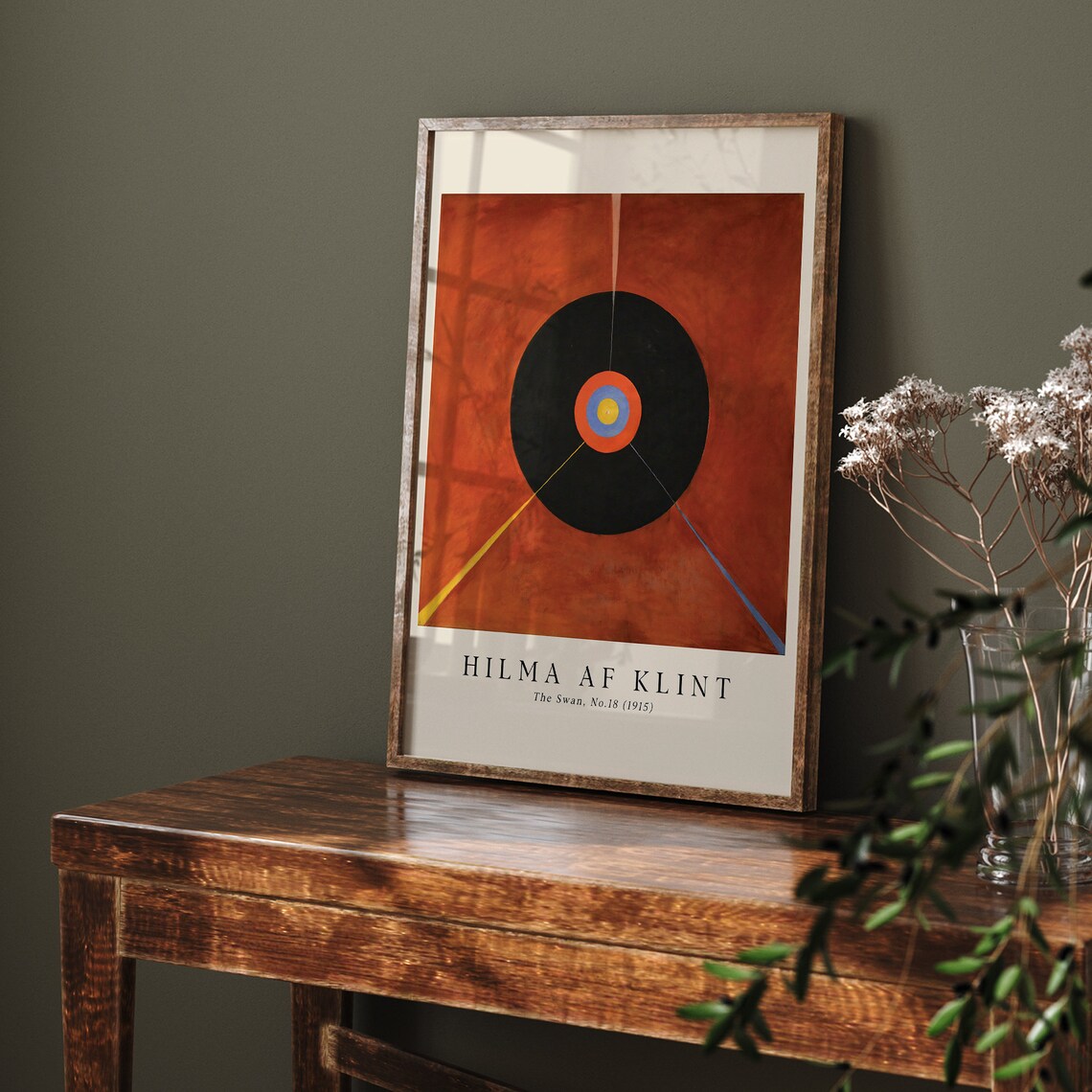 Hilma af Klint The Swan No 18 1915 Burnt Orange Black Disc Poster - Image 2