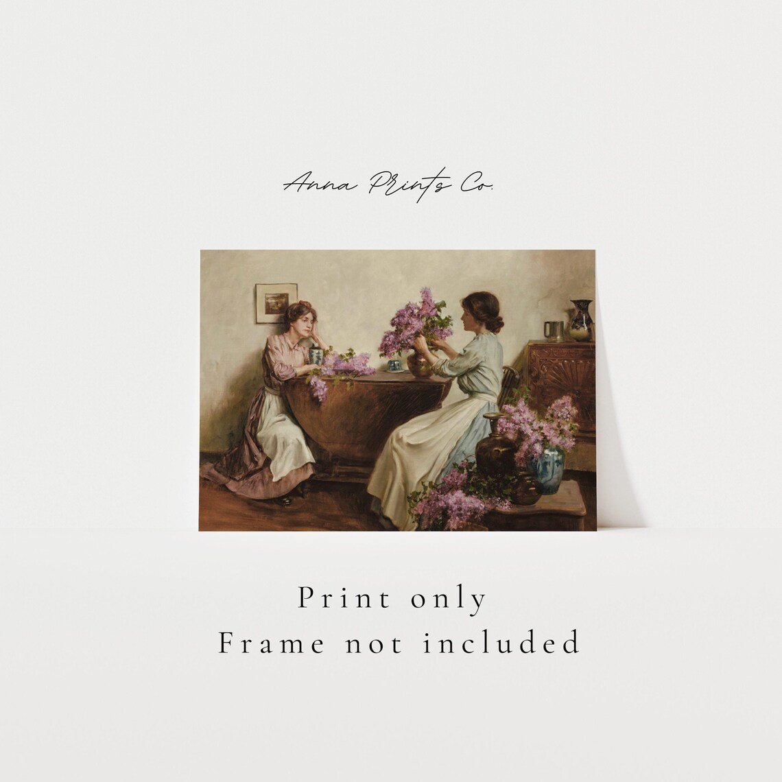Women Arranging Flowers, Vintage Floral Art Print - Image 3
