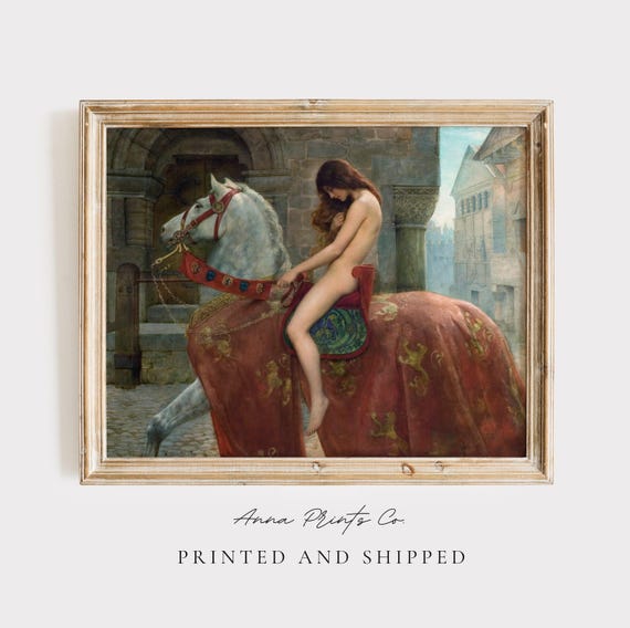 Lady Godiva Vintage Pre-Raphaelite Art Print