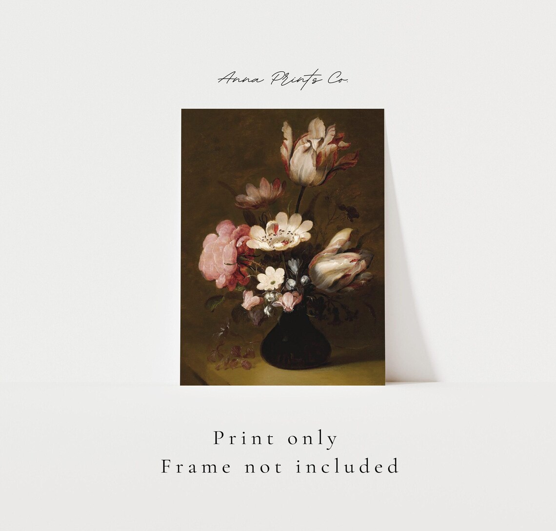 Vintage Floral Still Life, Baroque Wall Art Print - Image 3