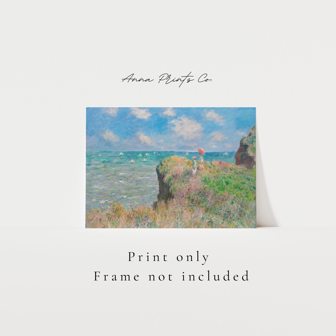 Claude Monet Cliff Walk at Pourville Vintage Art Print - Image 3