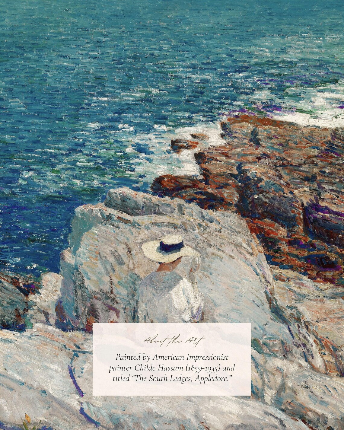 Woman on Rocky Coast, Vintage Childe Hassam Art Print - Image 2
