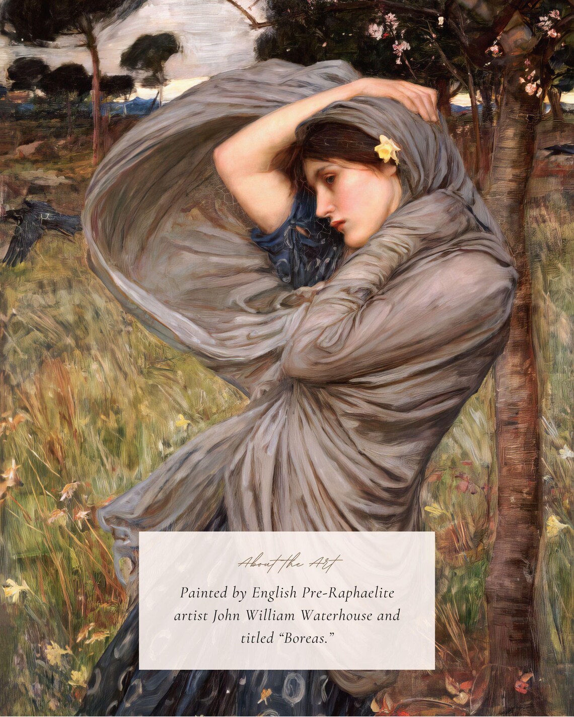 Boreas by John William Waterhouse, Vintage Art Print - Image 2