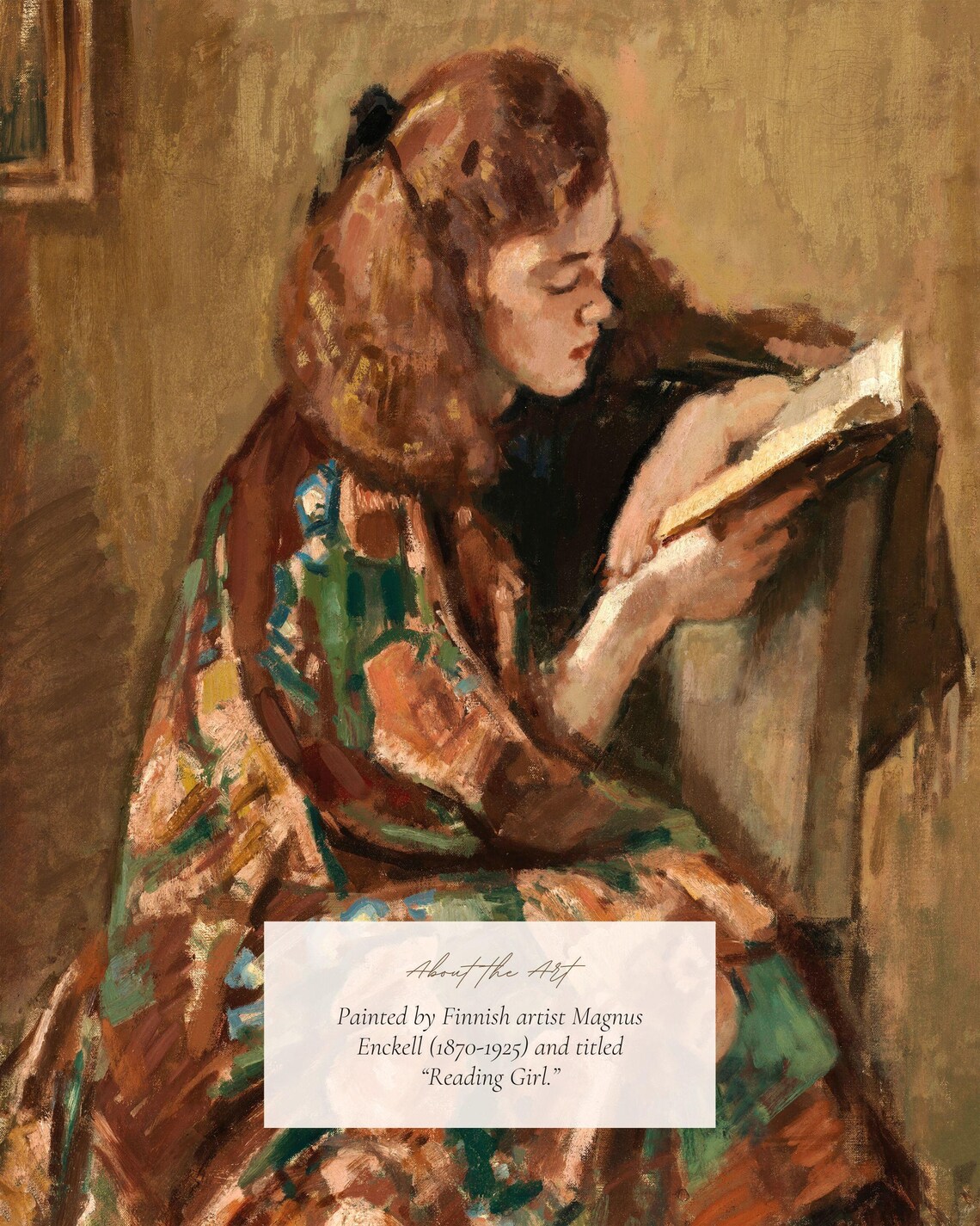 Young Woman Reading, Vintage Cottage Farmhouse Art Print - Image 2