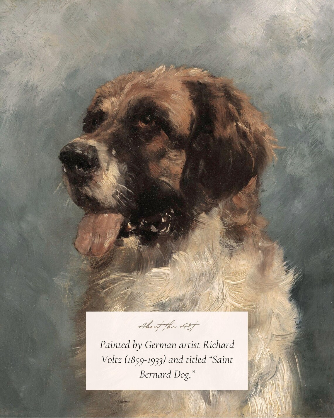 Saint Bernard Vintage Painting Reproduction Art Print - Image 2