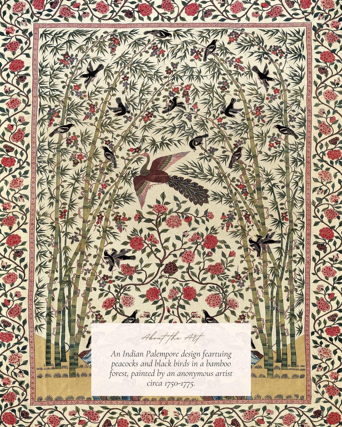 Indian Palampore Textile Design, Vintage Art Print - Image 2