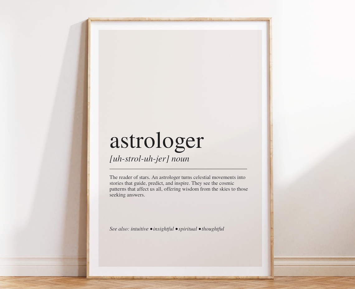 Astrologer Definition Print, Zodiac Career Art Print