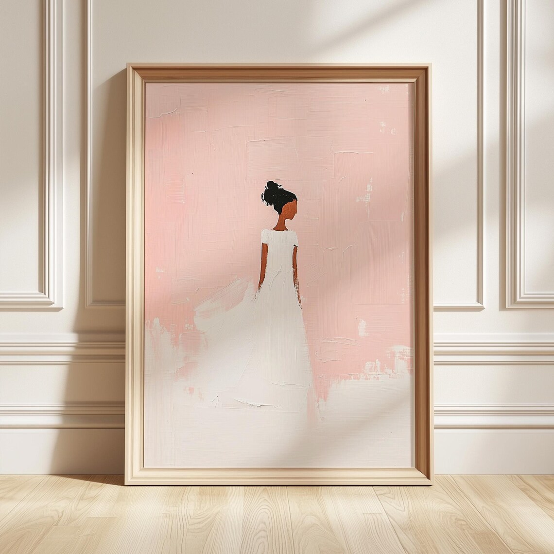 Girl In White Dress Minimalist Nursery Art Print