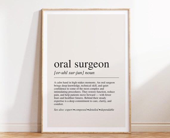 Oral Surgeon Dictionary Definition Dental Career Gift Poster