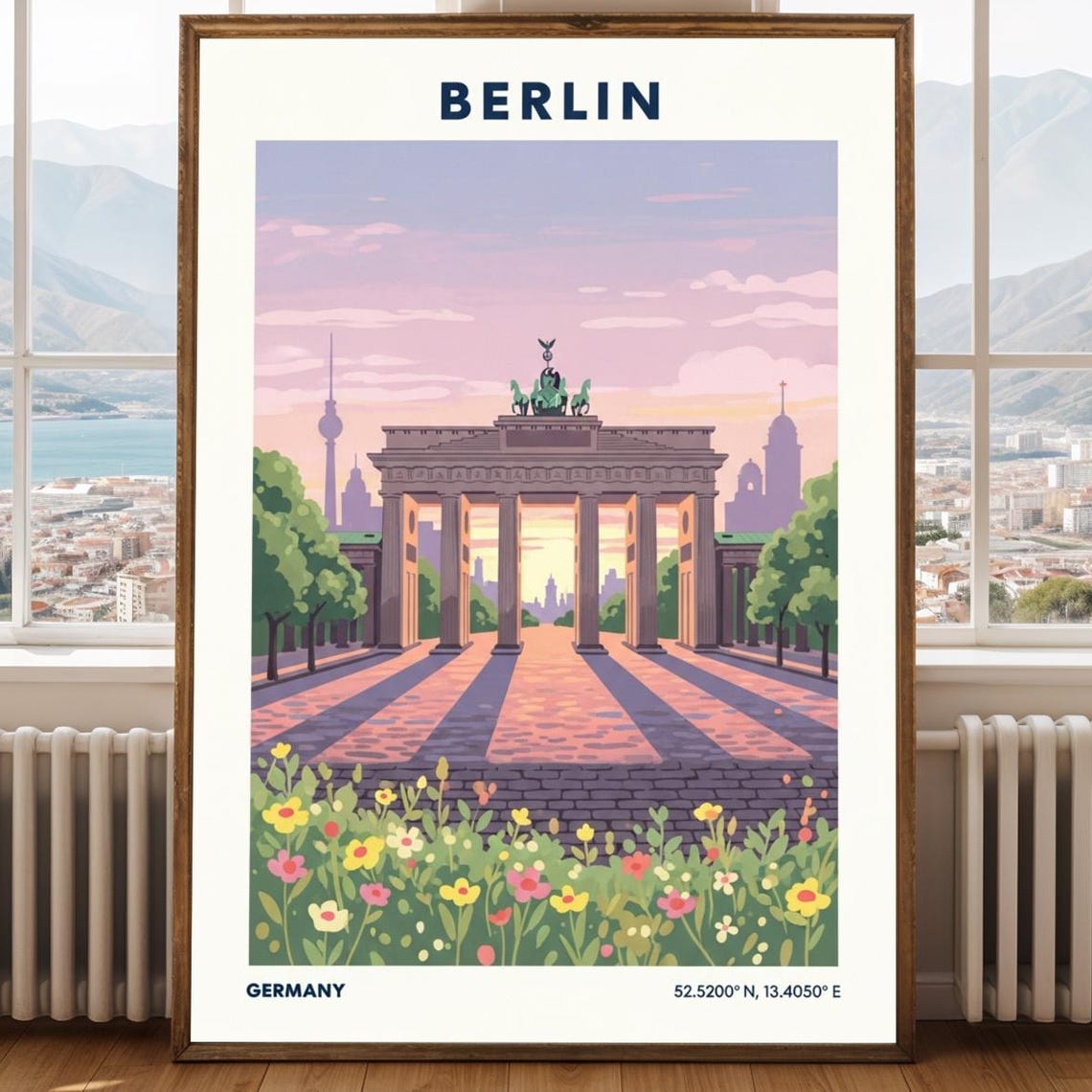 Berlin Germany Brandenburg Gate Sunrise Landmark City Poster