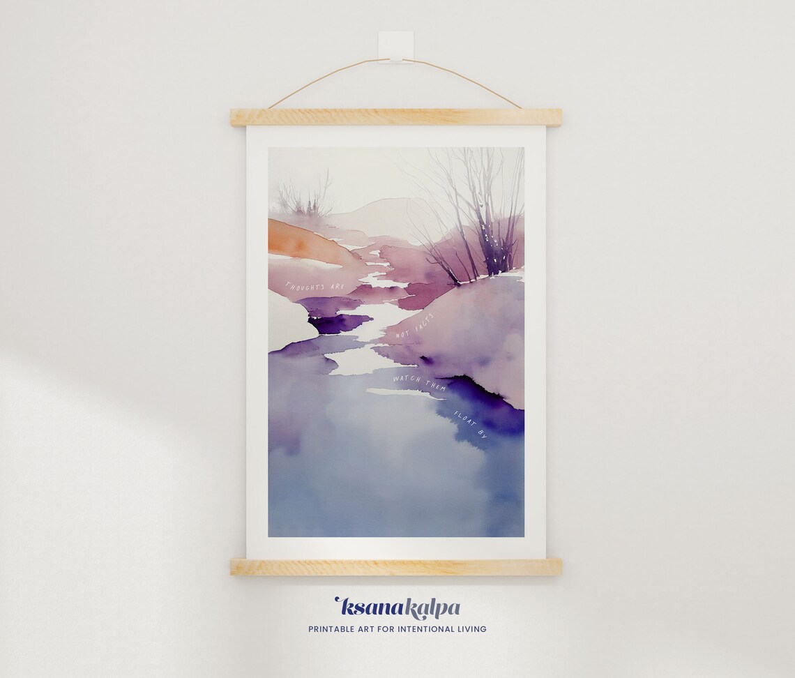 Watch Thoughts Float By Therapy Office Art Print - Image 2
