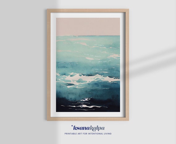 Learn To Surf Watercolor Therapist Office Art Print