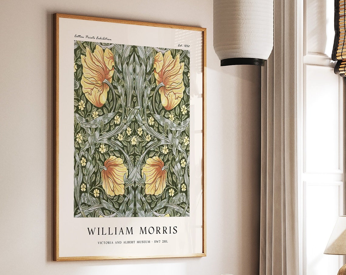 William Morris Yellow Poppy Botanical Pattern Exhibition Art Poster