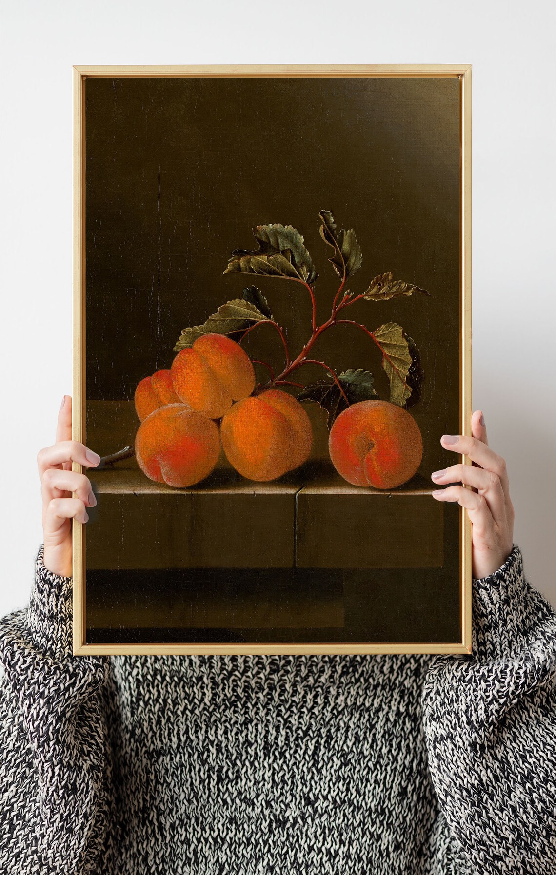 Five Peaches Vintage Still Life Kitchen Art Print - Image 2