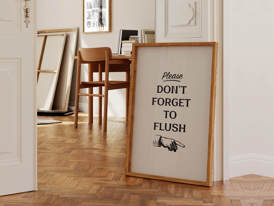 Retro Bathroom Print, Funny Toilet Humor Poster