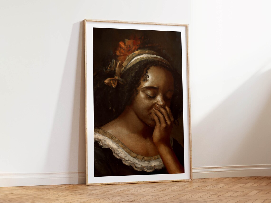 Funny Bathroom Classical Lady Vintage Mid-Century Art Print