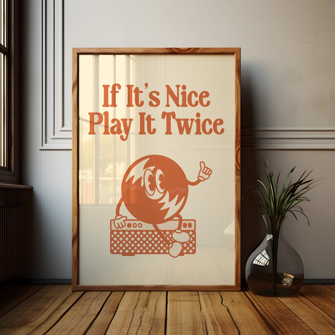 If It's Nice Play It Twice Retro Vinyl Record Music Room Poster - Image 2