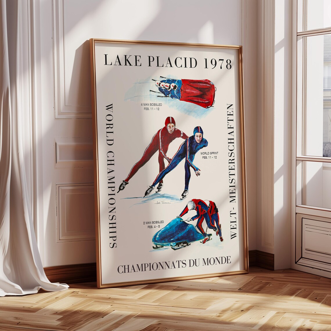 Lake Placid 1978 World Championships Vintage Winter Sports Poster - Image 4