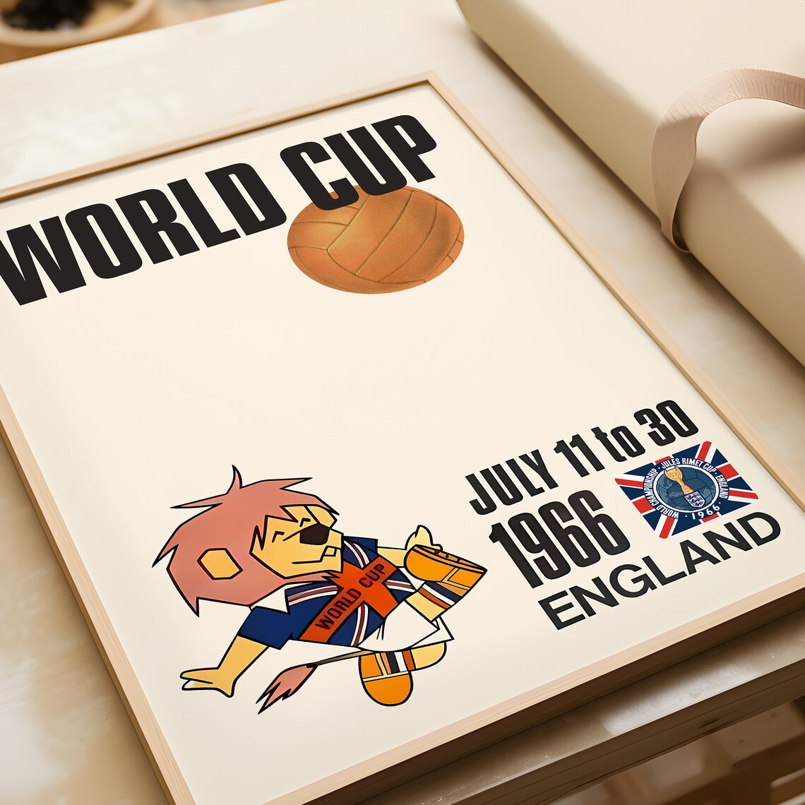 World Cup 1966 Vintage Football Travel Poster - Image 2