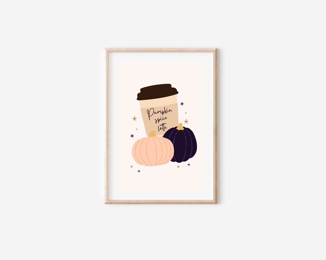 Pumpkin Spice Latte Fall Poster, Kitchen Wall Decor - Image 4