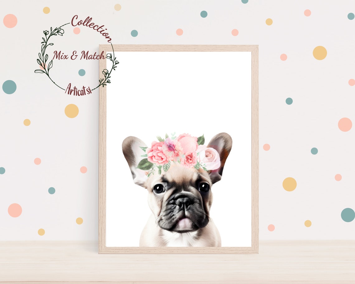 Bulldog Print Bull Dog Print French Bulldog Wall Art Dog Lover Gift Dog Wall Art Watercolor Dog Print Nursery Dog Wall Art