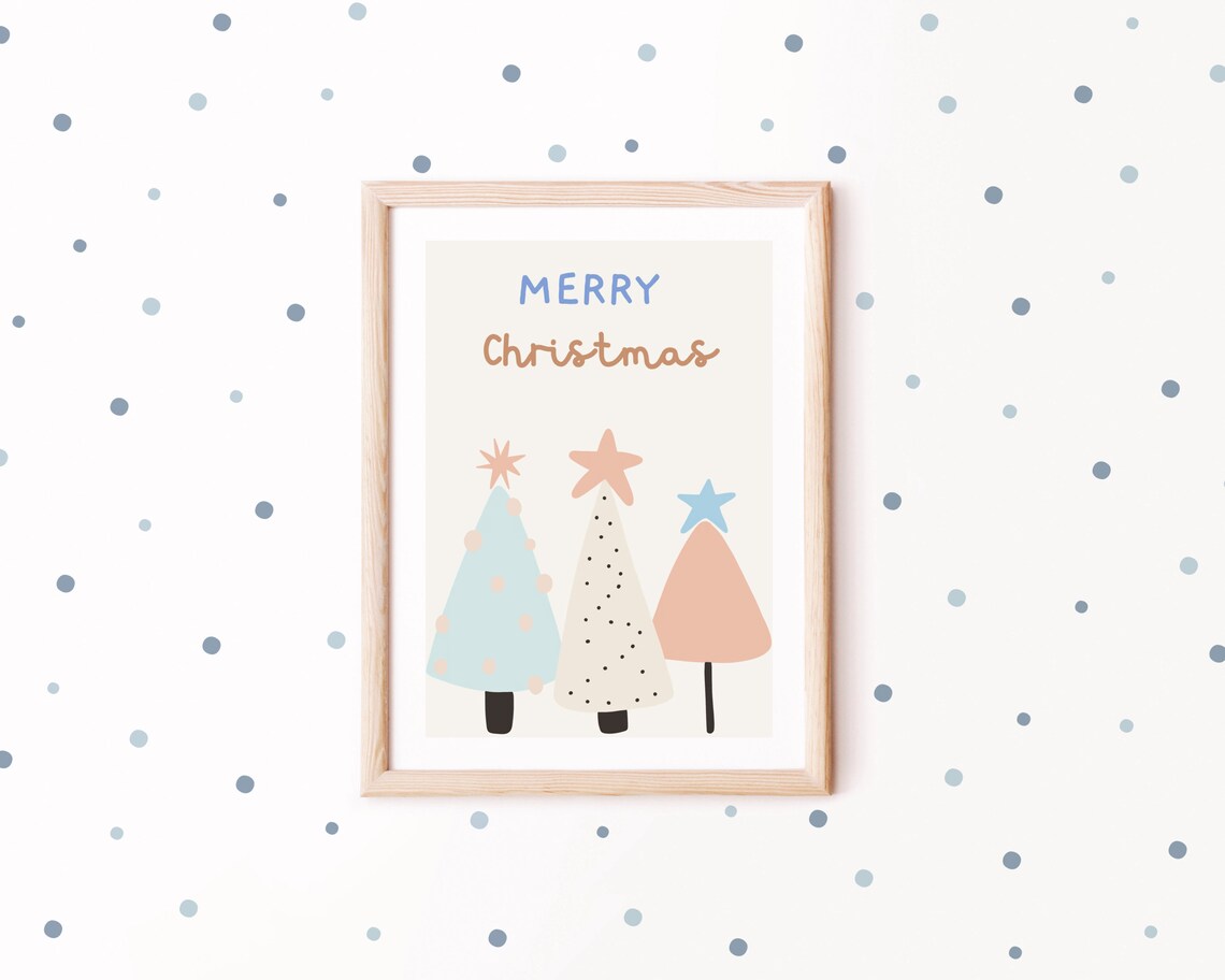 Pastel Christmas Tree Art Print, Nursery Decor - Image 2