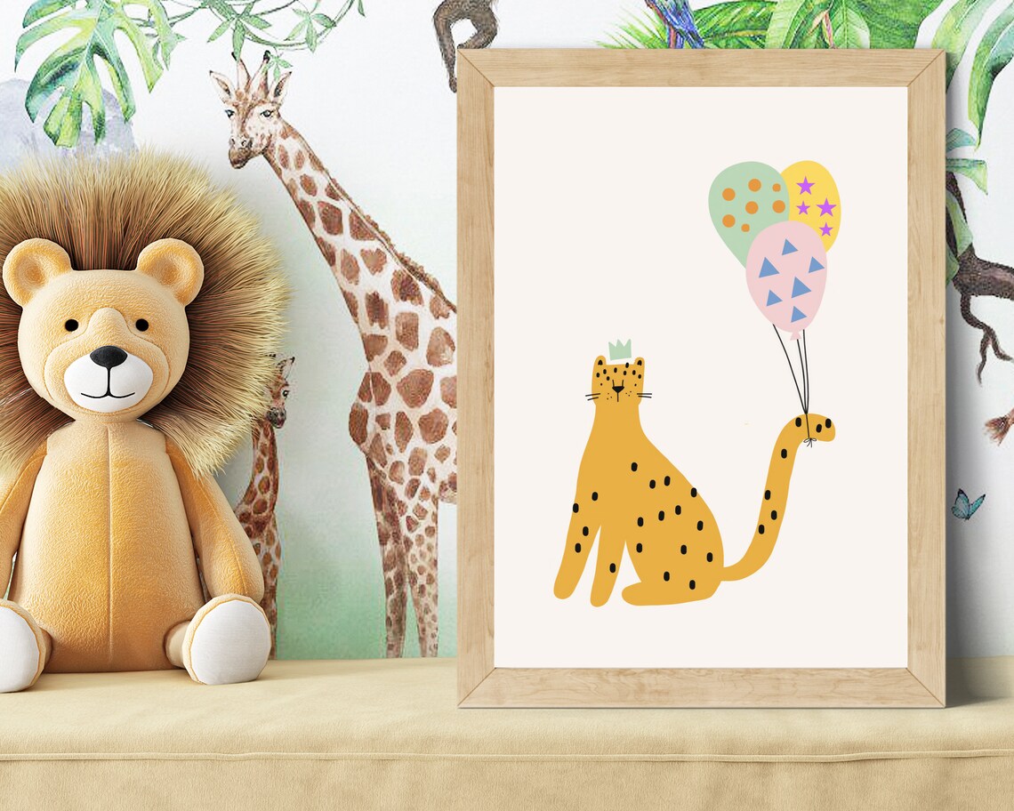 Boho Cheetah Nursery Print, Minimalist Animal Decor - Image 2
