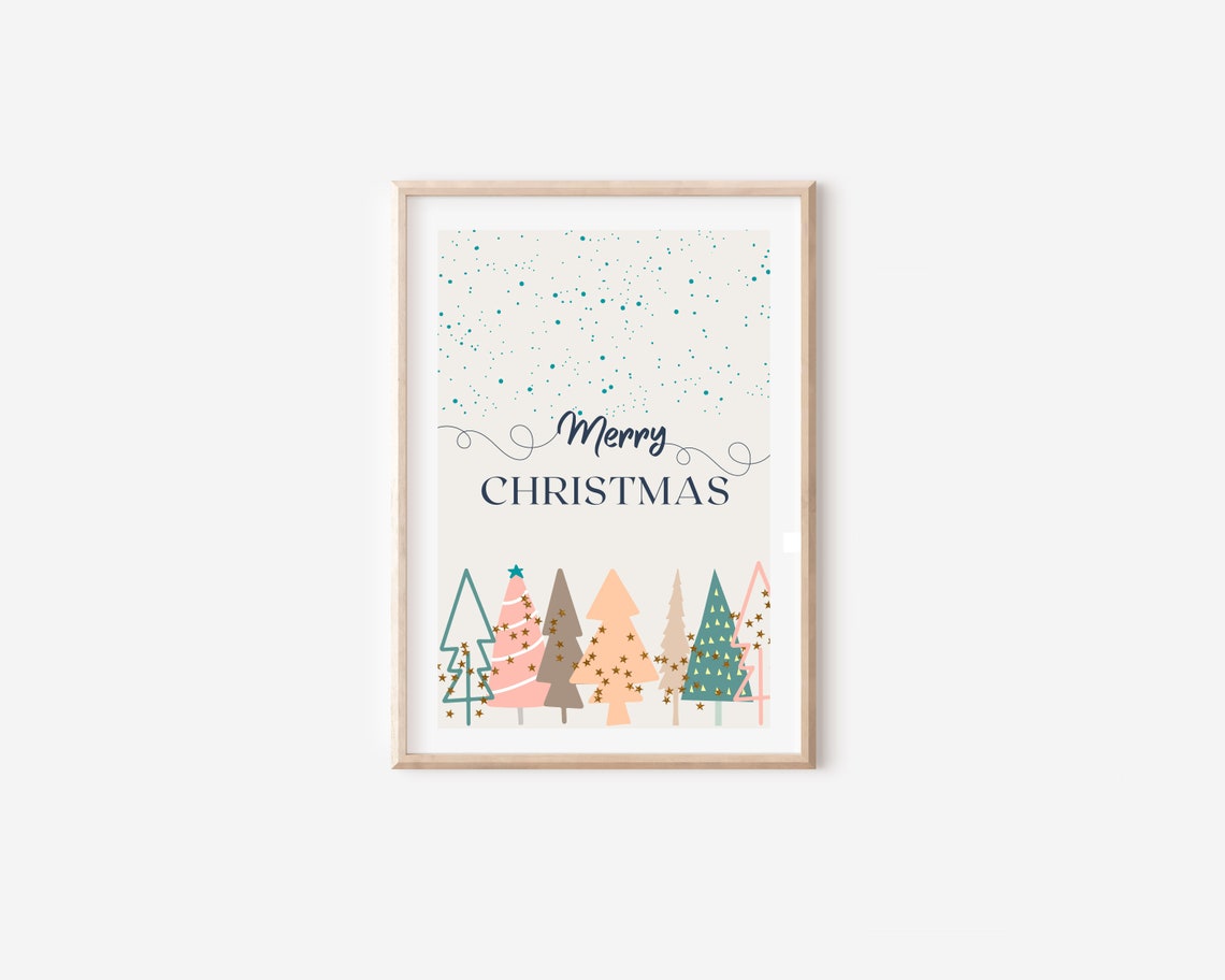 Boho Merry Christmas Tree, Holiday Nursery Poster - Image 4