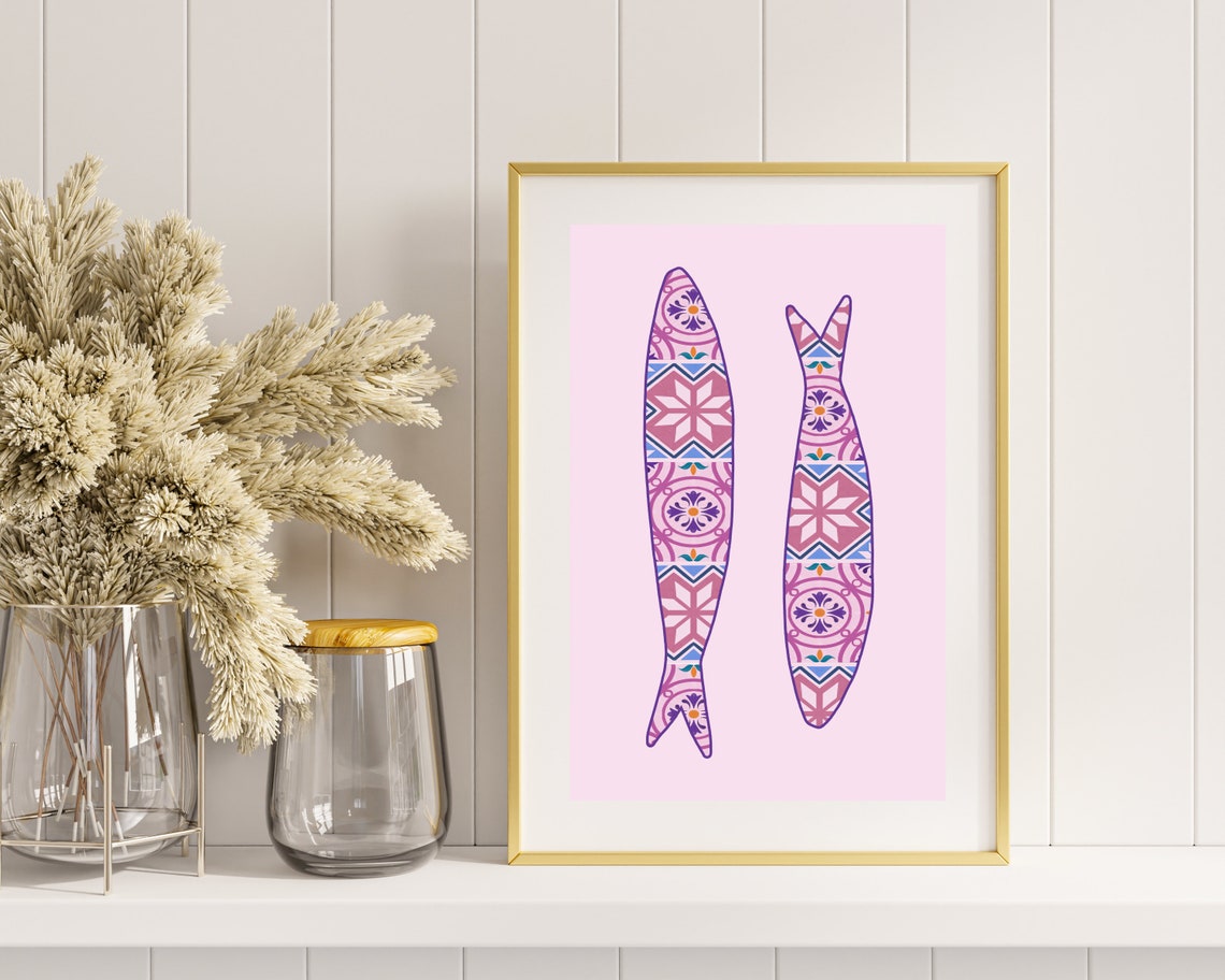 Portugal Sardine Art Print, Portuguese Tile Decor - Image 3