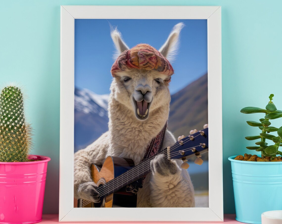Alpaca Print, Funny Animal Music Gift - Image 4