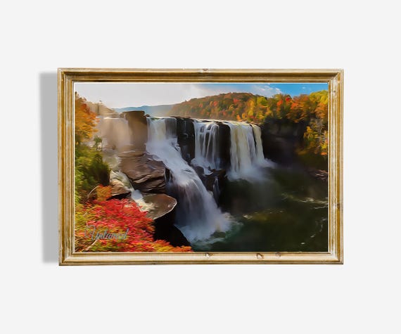 Waterfall Oil Painting, Museum Quality Art Print