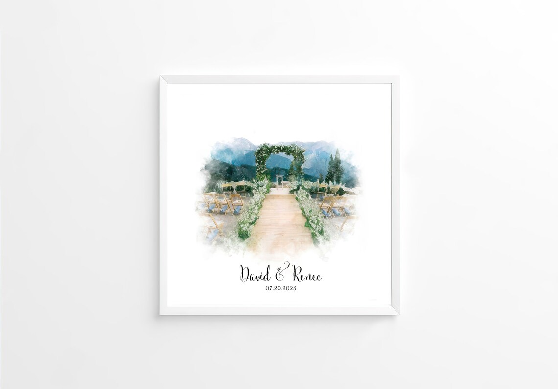 Personalized Wedding Venue Sketch Art Print - Image 3