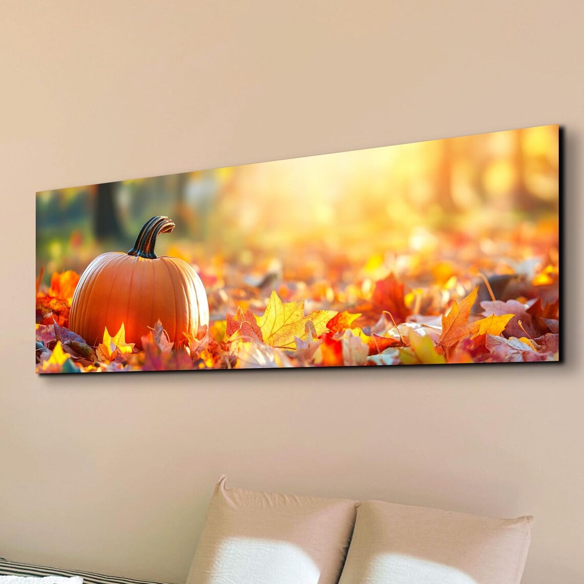 Fall Rustic Leaves Landscape Art, Halloween Decor
