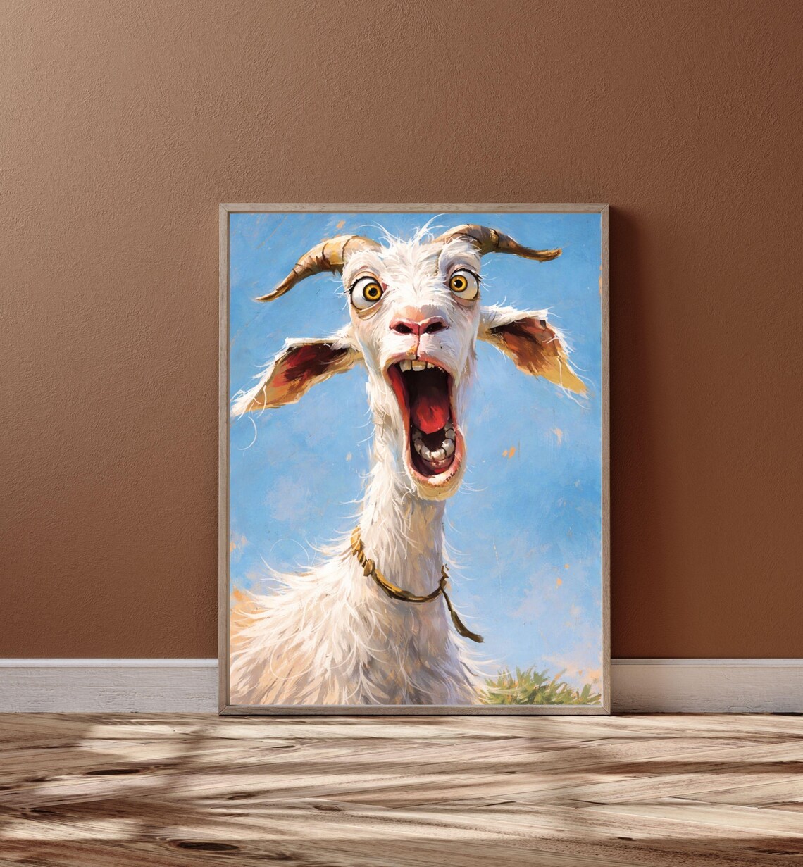 Screaming Goat - Funny Animal Boho Farm Decor