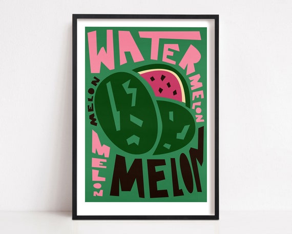 Watermelon, Mid-Century Modern Kitchen Summer Art Print