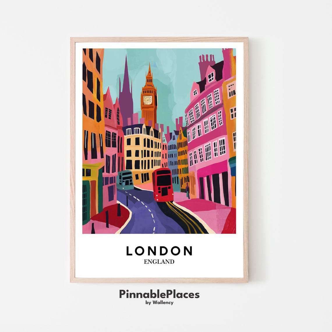 London Travel Poster Big Ben Eye Pastel Cityscape File