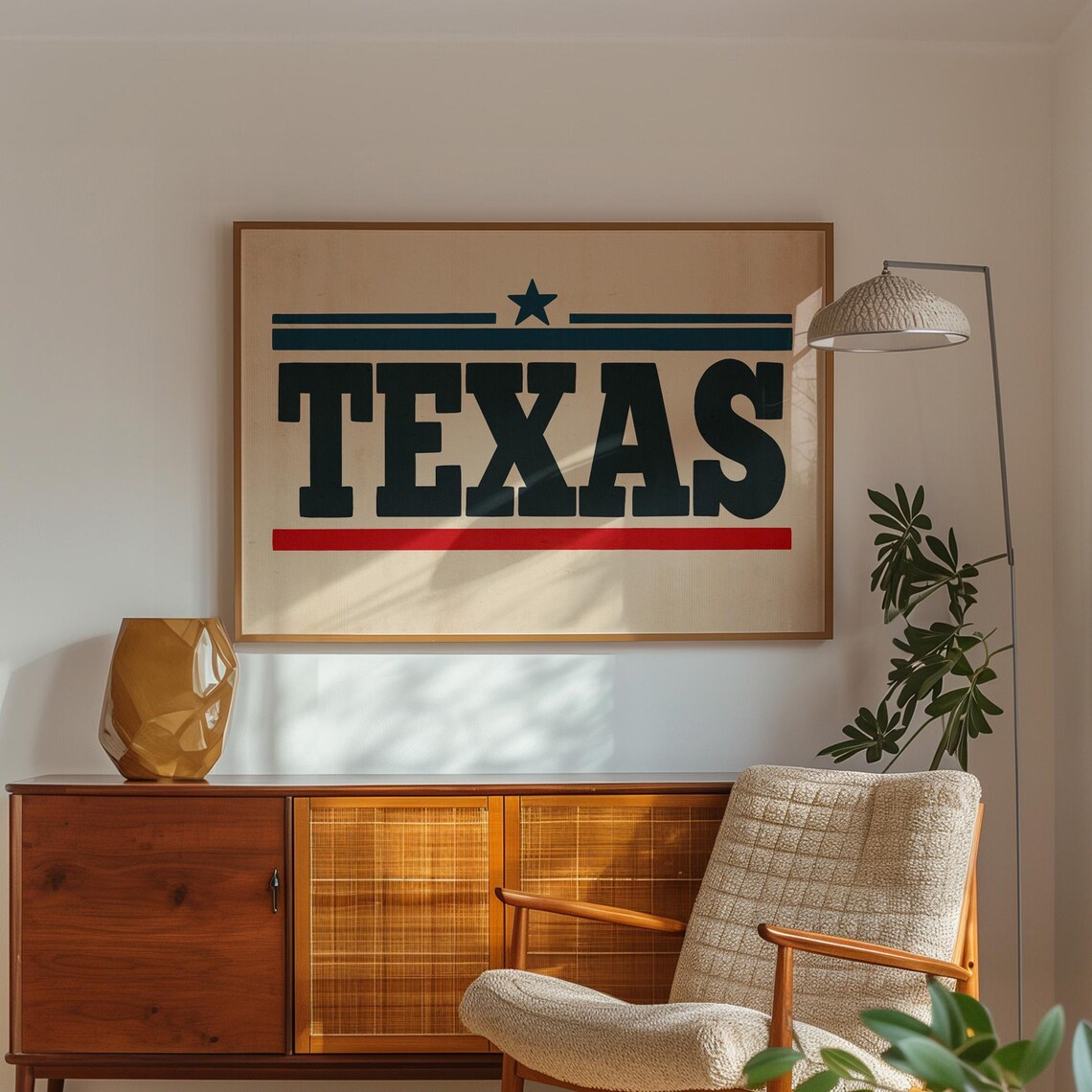 Retro Texas Poster, Vintage Western Wall Art