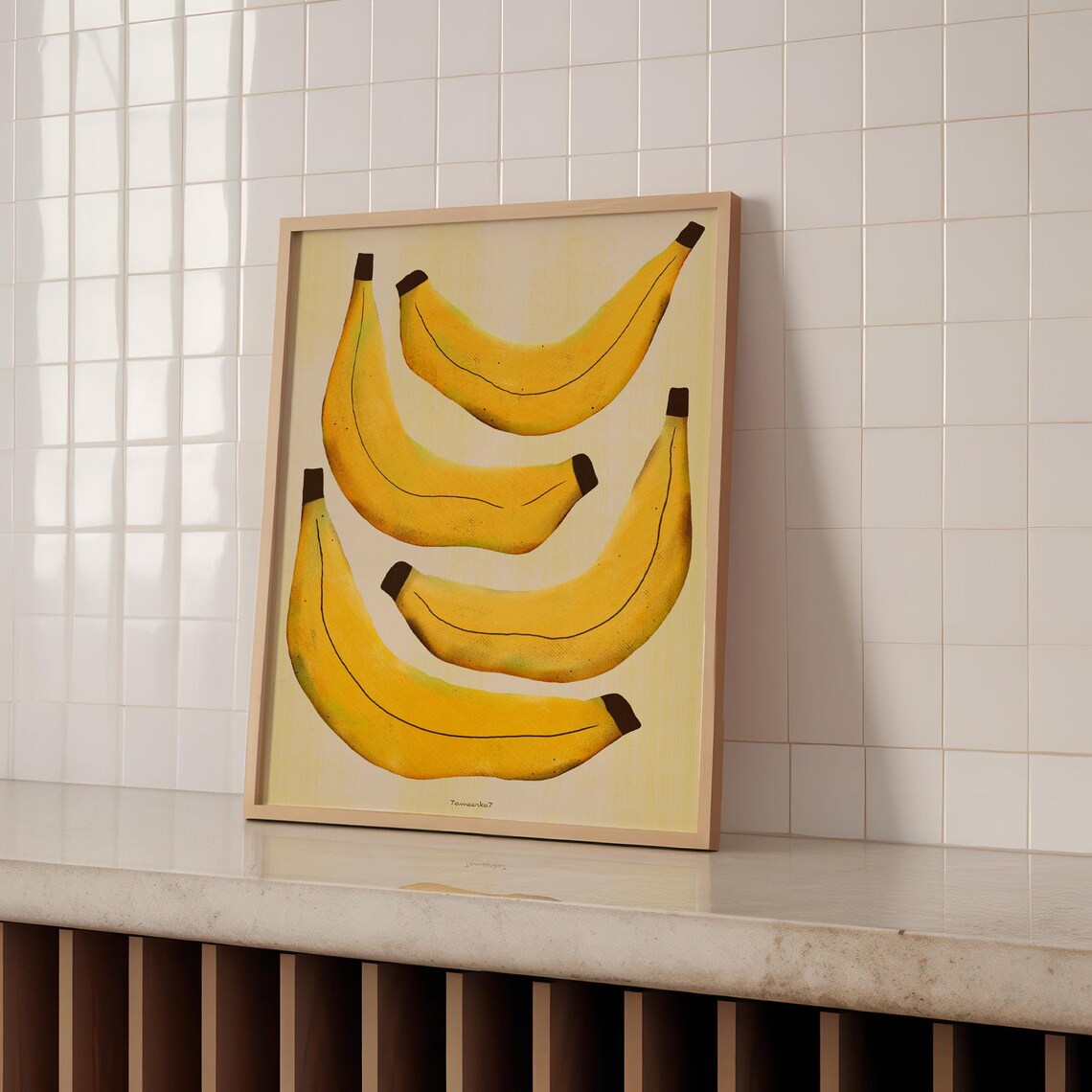 Bananas Abstract Kitchen Art Print, Fruit Market - Image 2