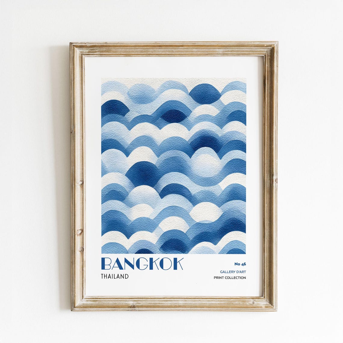 Bangkok Thailand Blue Ocean Wave Pattern Coastal Water Poster