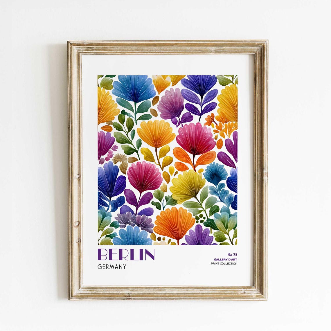 Berlin Germany Bold Colorful Botanical Floral Gallery Art Print No 25