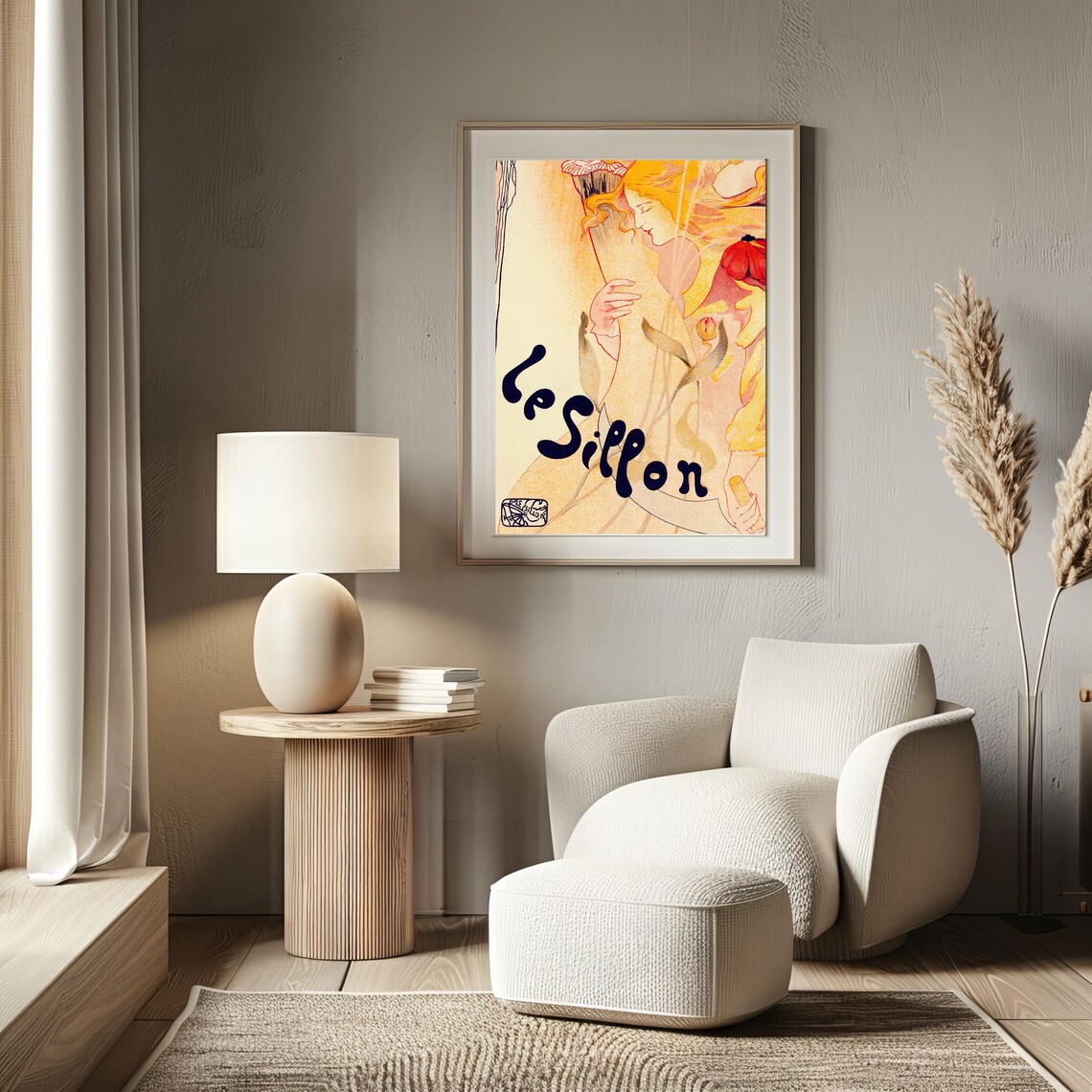 Le Siphon Vintage French Art Nouveau Woman Poppy Flower Poster