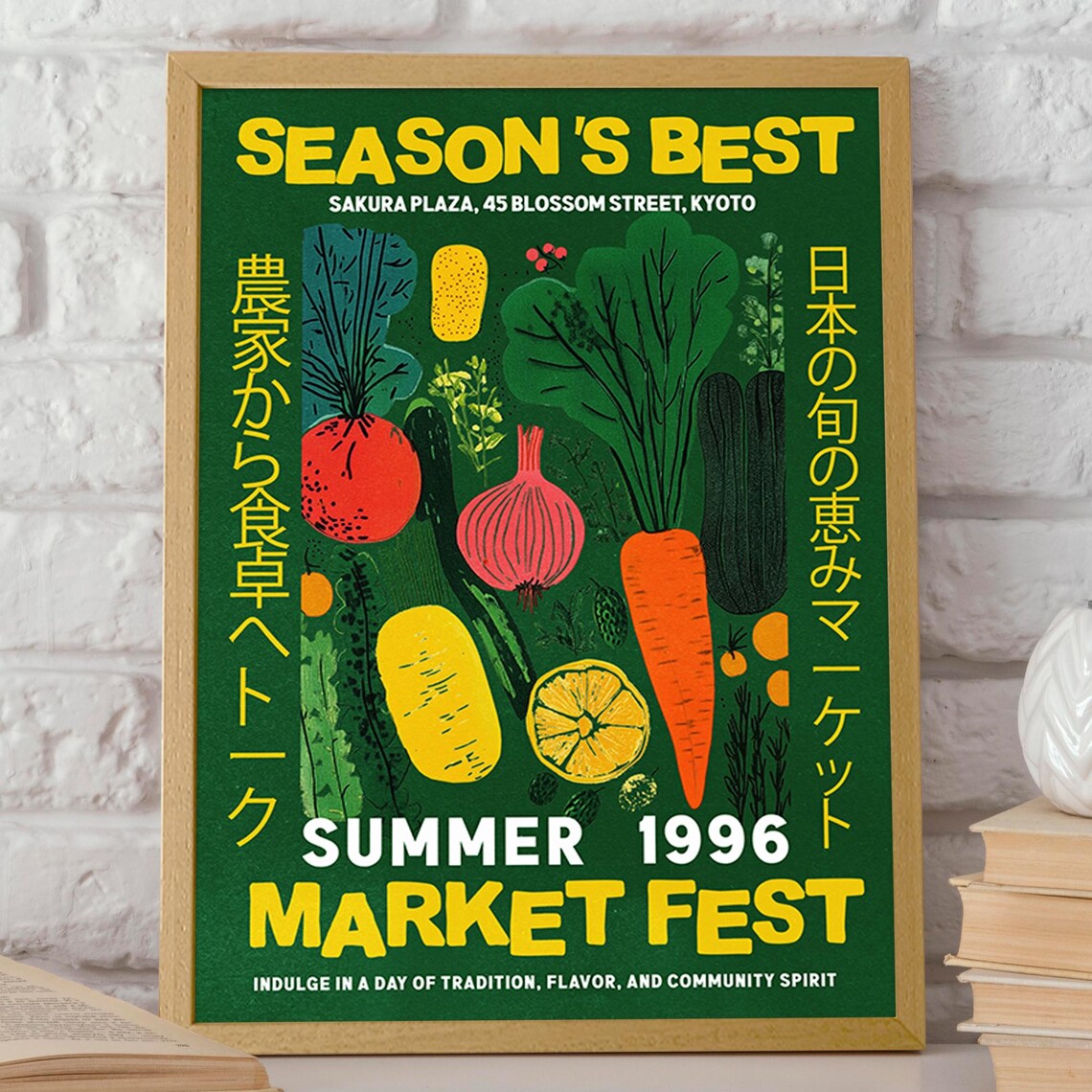 Retro Vegetables Farmers Market Fest Poster Print - Image 2