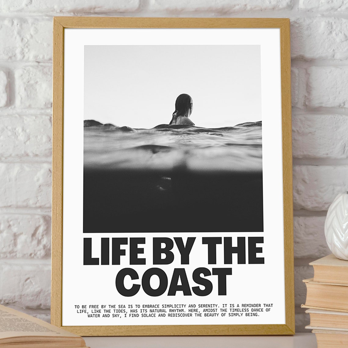 Life By The Coast Minimalist Ocean Travel Poster - Image 2