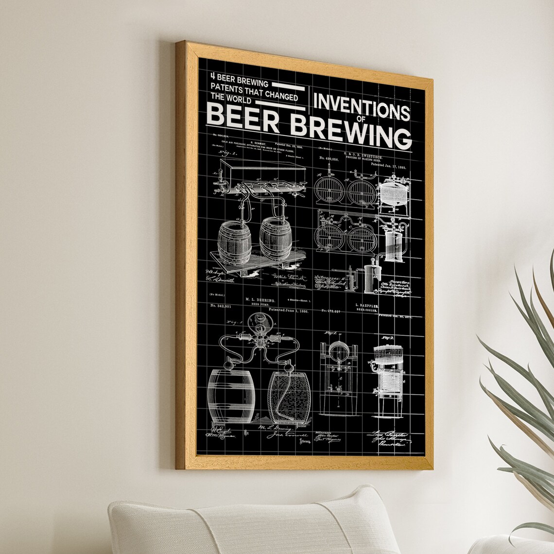 Beer Brewing Inventions Patent Poster, Craft Beer History - Image 2