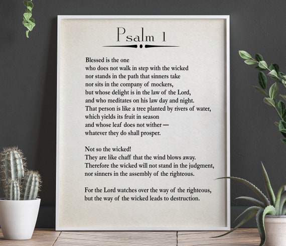 Psalm 1 Poster Print, Scripture Decor