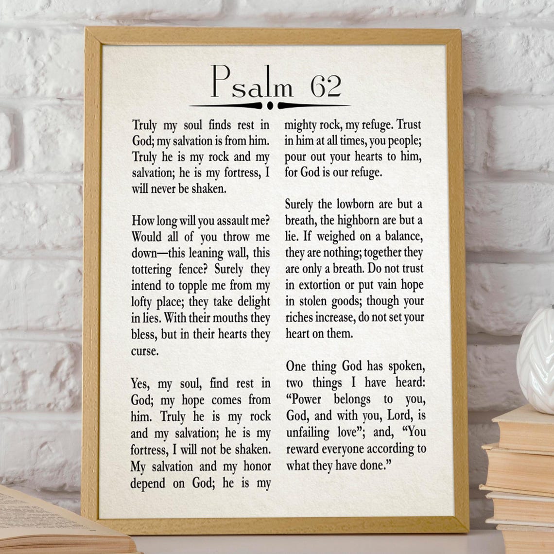 Psalm 62 Christian Wall Art Poster