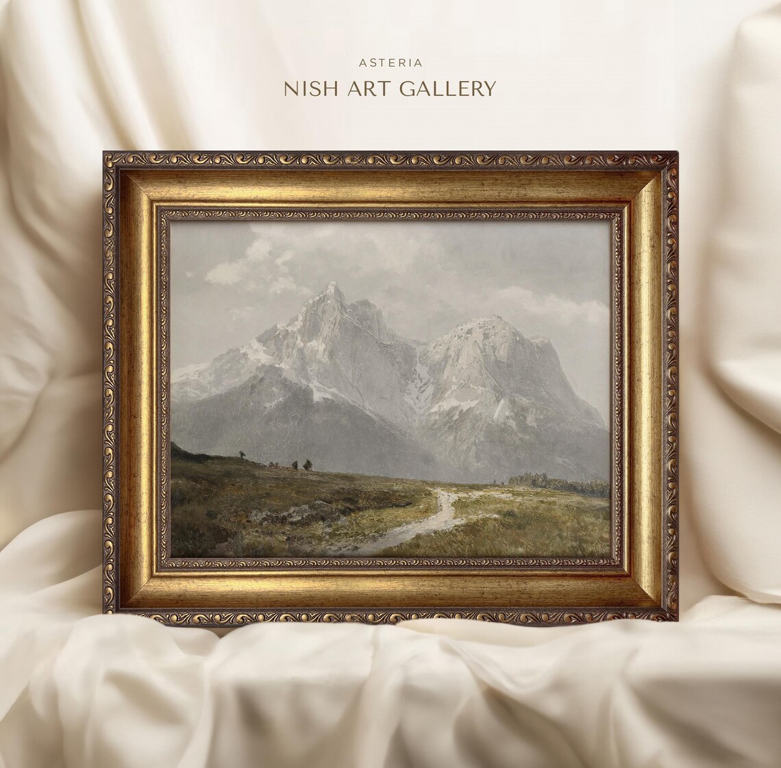 Vintage Mountain Landscape Art Print
