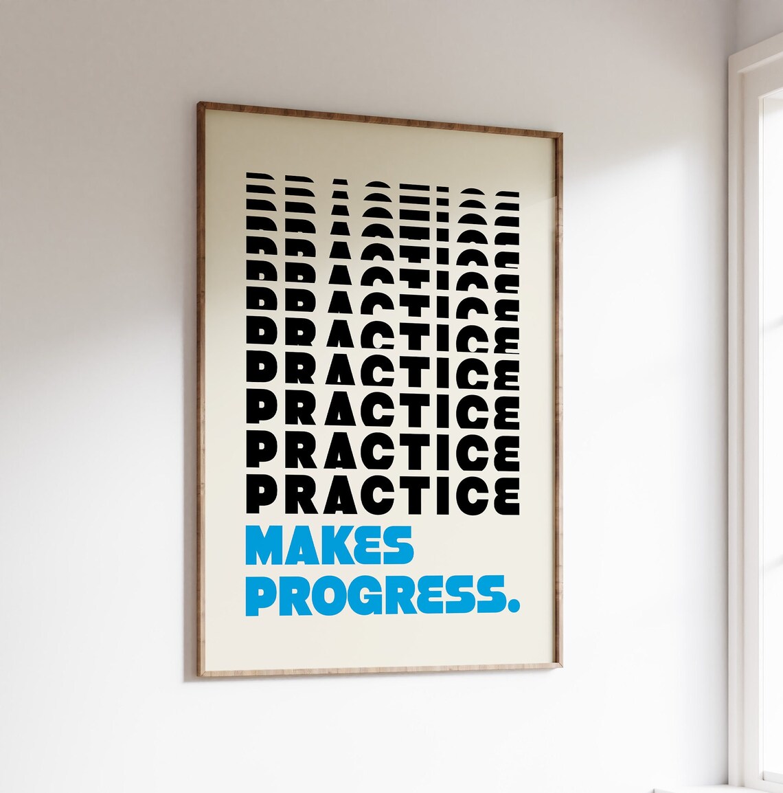 Practice Makes Progress Retro Motivational Poster